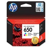 HP 650 tříbarevná inkoustová kazeta, CZ102AE foto